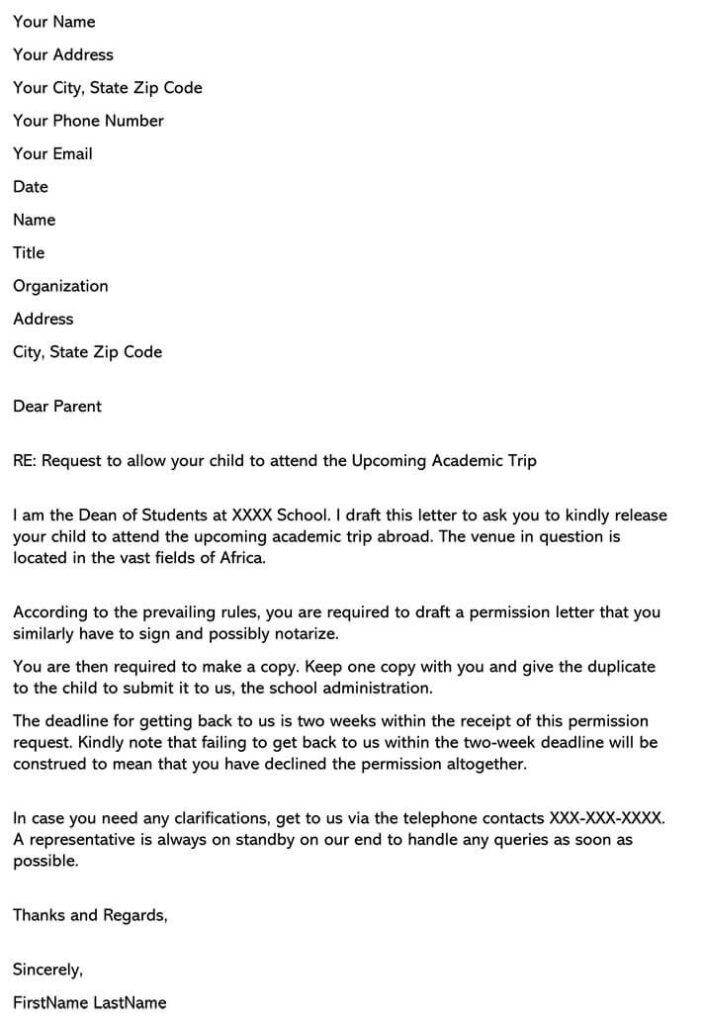 Sample Request Letter For Excursion 1 Sample Request Letter For 