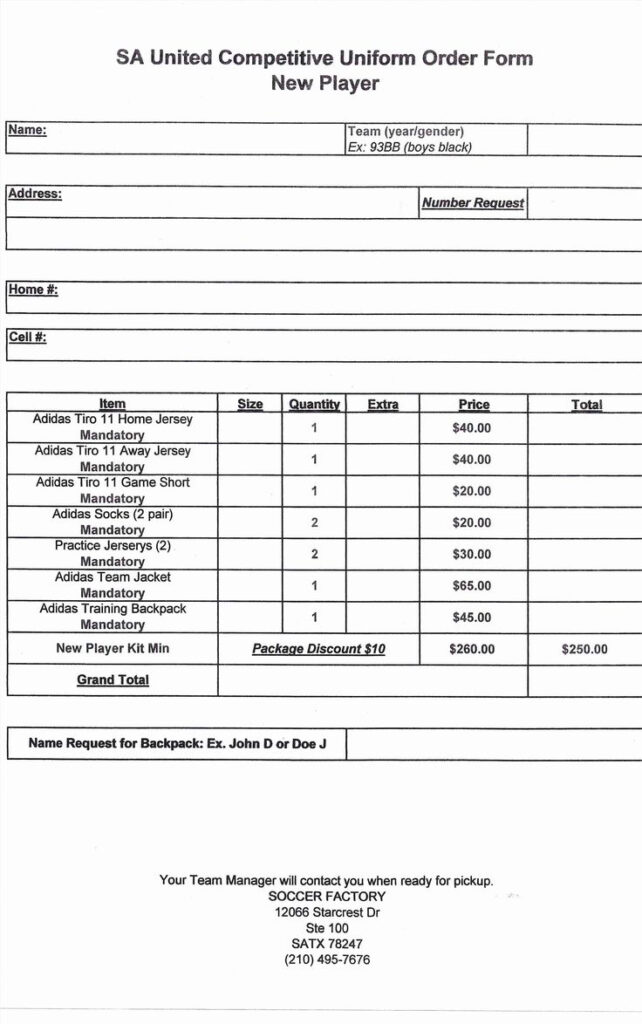 School Photo Order Form Template Awesome School Uniform Order Form 