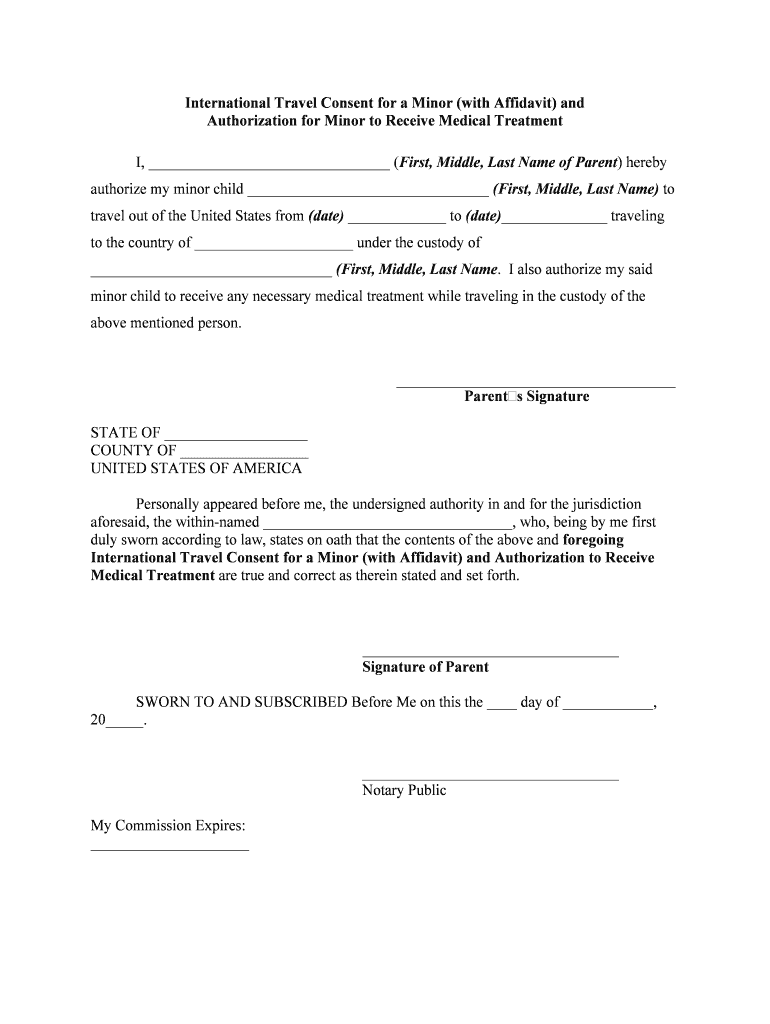 State To State Minor Child Travel Consent Form Oklahoma Fill And Sign 