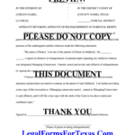 Voluntary Termination Of Parental Rights Texas Form Fill Online