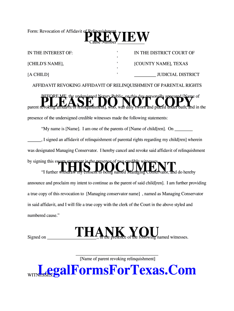 Voluntary Termination Of Parental Rights Texas Form Fill Online 