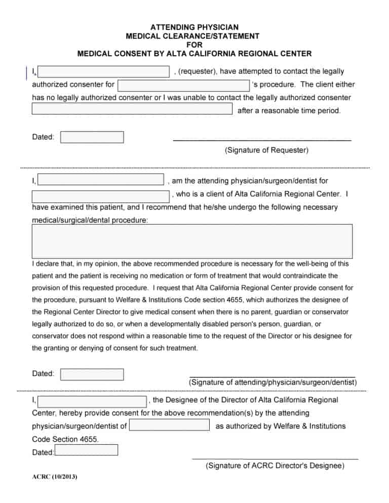 45 Medical Consent Forms 100 FREE Printable Templates