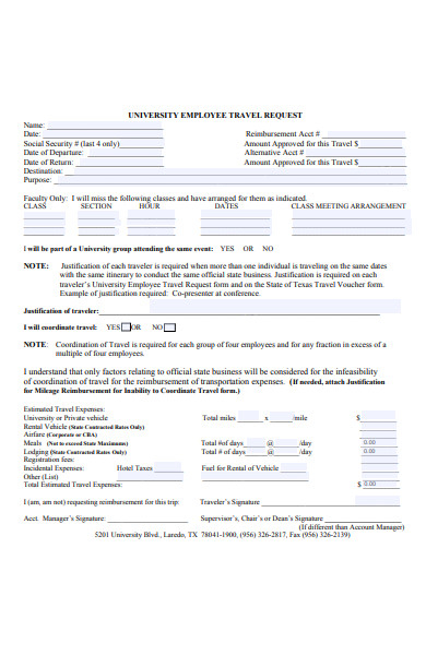 52 Best Travel Request Forms In PDF Ms Word XLS