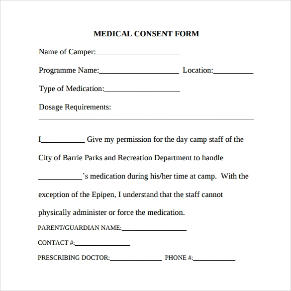7 Sample Medical Consent Forms To Download Sample Templates