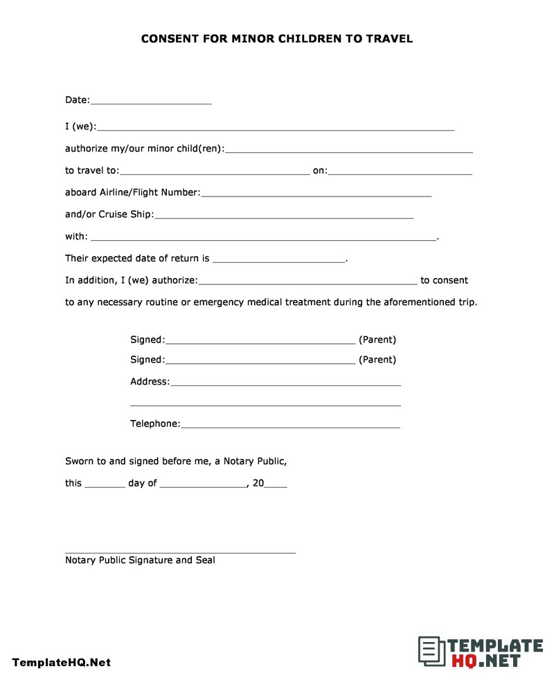 89 Most Popular Child Travel Consent Form Uk Template Home Decor Ideas