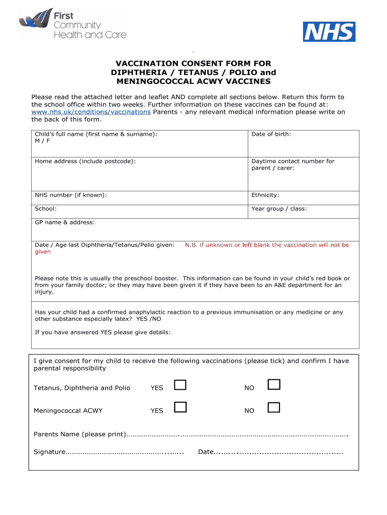 Aislamy Consent Form Nhs Template