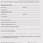 Aislamy Printable Child Medical Consent Form Template