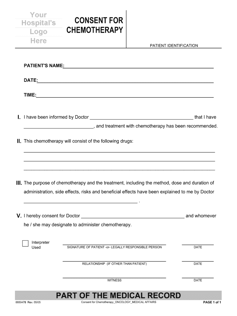 Chemotherapy Consent Form Template Fill Out And Sign Printable PDF 