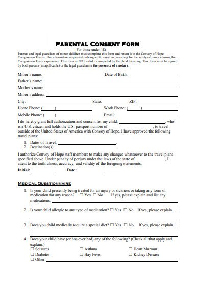 Cruise Parental Consent Form 2024 Printable Consent Form 2024