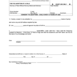 Fillable Consent To Adoption Form Child Over 12 Years Of Age