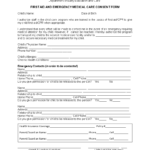 First Aid Medical Consent Form Templates At Allbusinesstemplates