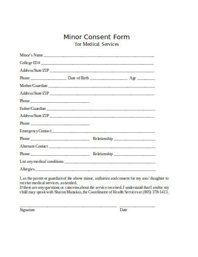 FREE 10 Minor Consent Form Templates In PDF MS Word Free Premium