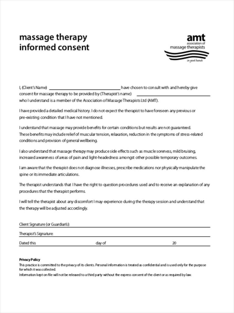 FREE 14 Massage Consent Forms In PDF Ms Word