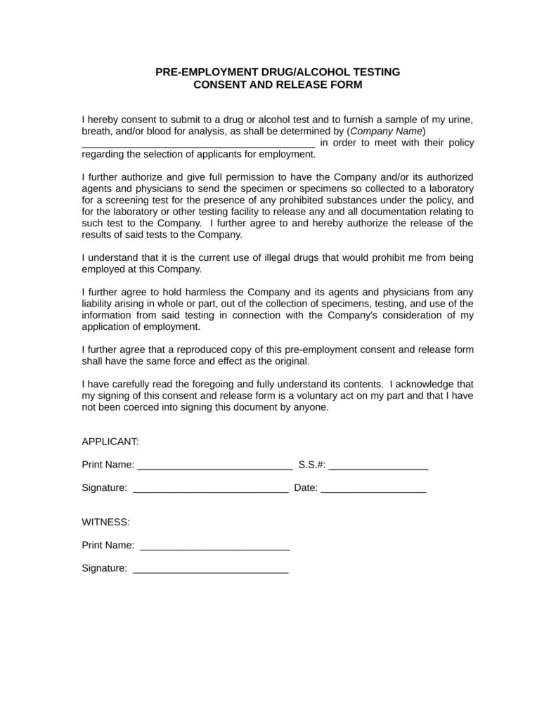 FREE 15 Drug Testing Consent Forms In PDF MS Word