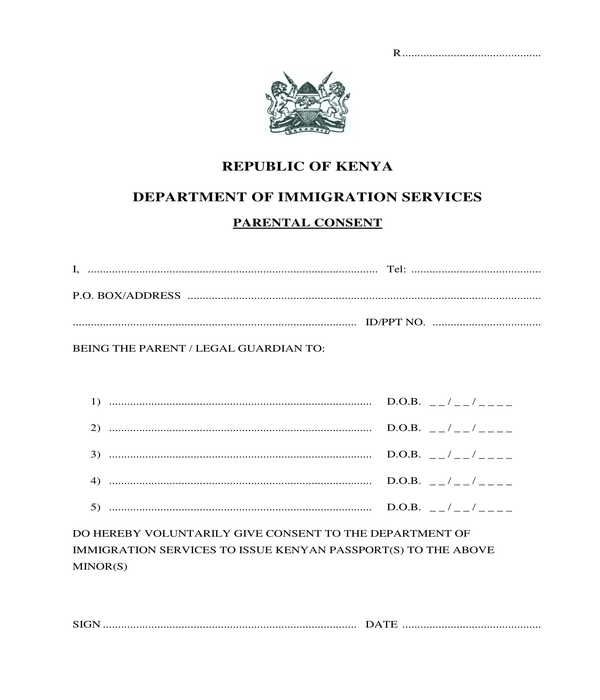 FREE 4 Passport Consent Forms In PDF