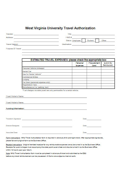 FREE 50 Travel Authorization Forms In PDF MS Word Excel