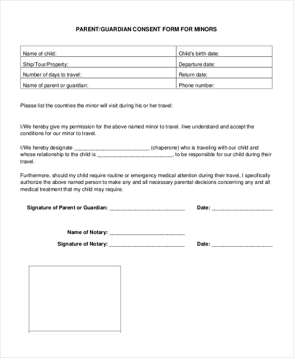 FREE 8 Sample Child Travel Consent Forms In PDF MS Word