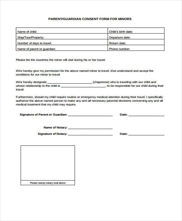 FREE 8 Travel Consent Forms In PDF MS Word