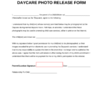 Free Daycare Photo Release Form Word PDF EForms