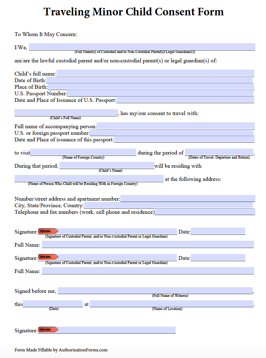 Carnival Cruise Parental Consent Form