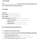 Free Minor Child Travel Consent Forms Word PDF