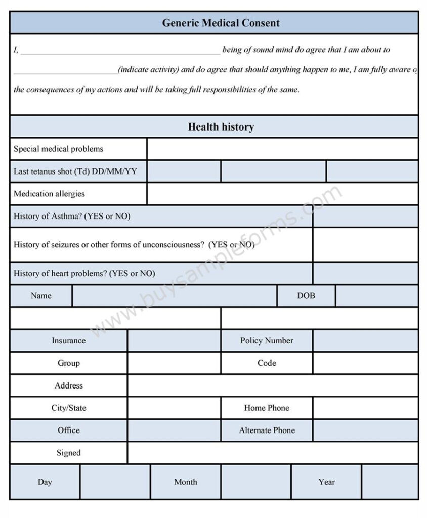 Generic Medical Consent Form