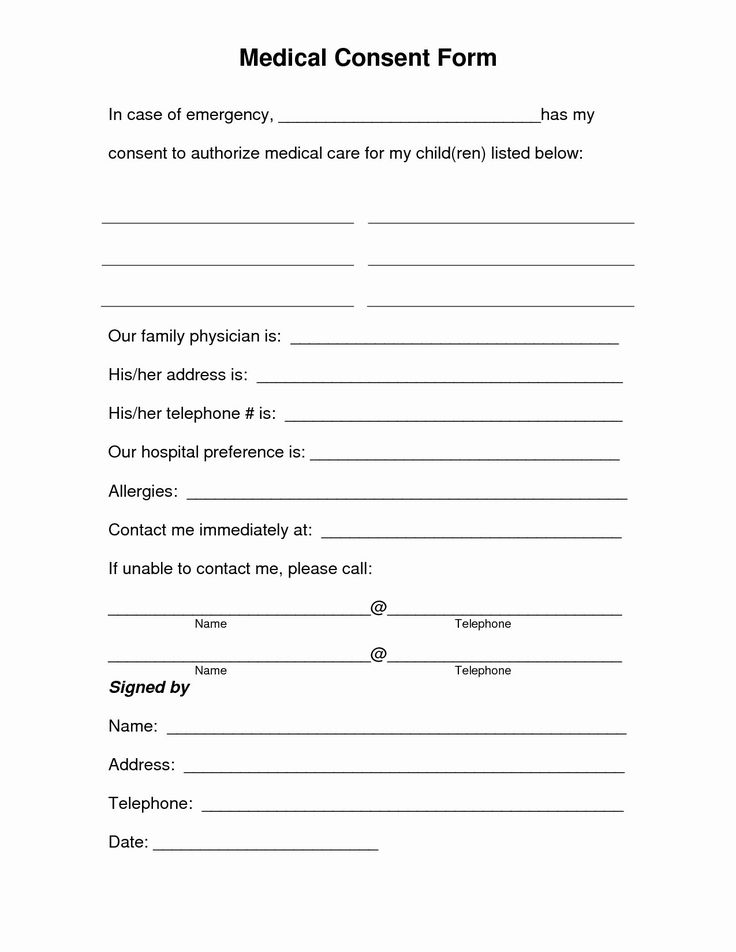 Medical Consent Form For Caregiver In 2020 Child Travel Consent Form