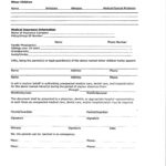 Medical Release Form For Child While Parents Out Town Templates Free