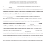 Pa Dhs Form Consent release Of Information Authorization Form For The