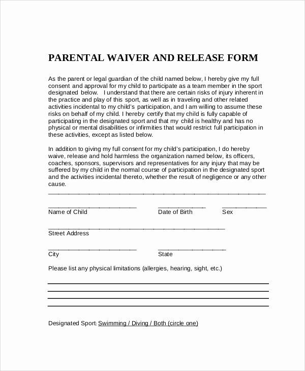 Parent Consent Forms Template Beautiful 10 Sample Parental Release 