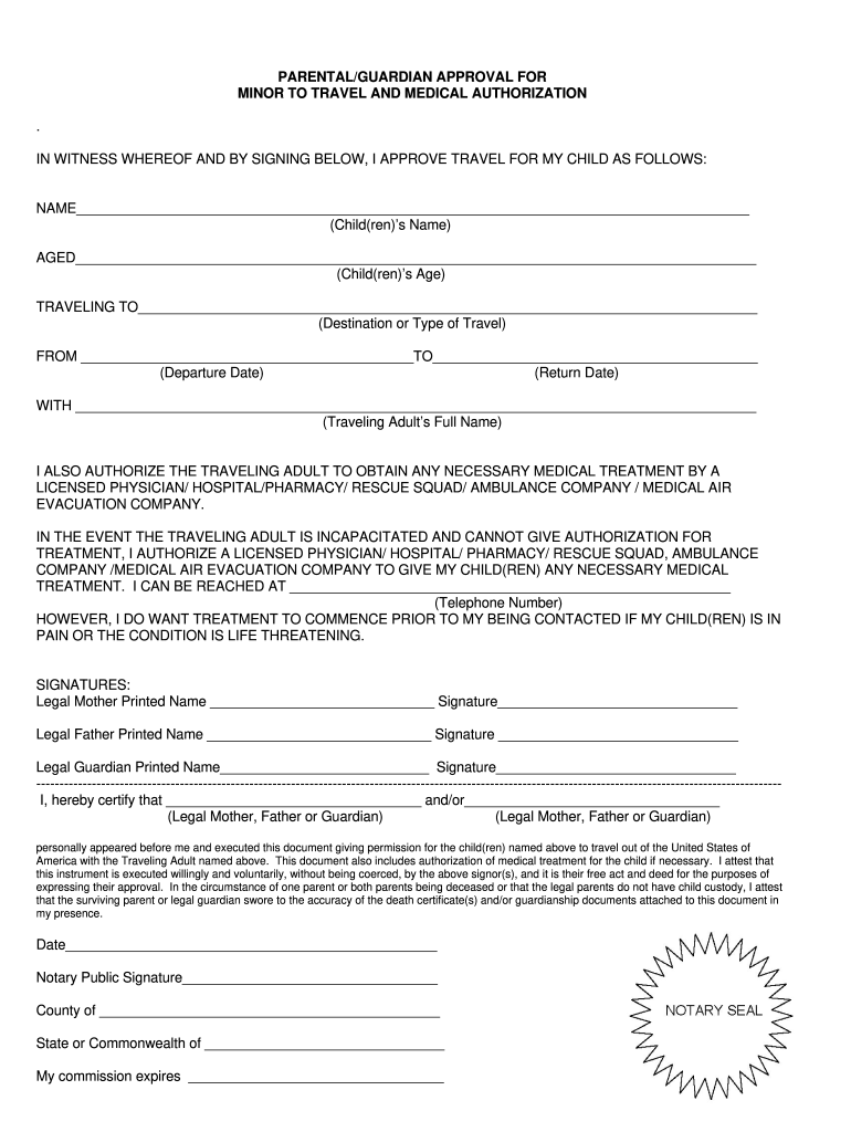 Parental Consent Form Fill Online Printable Fillable Blank PdfFiller