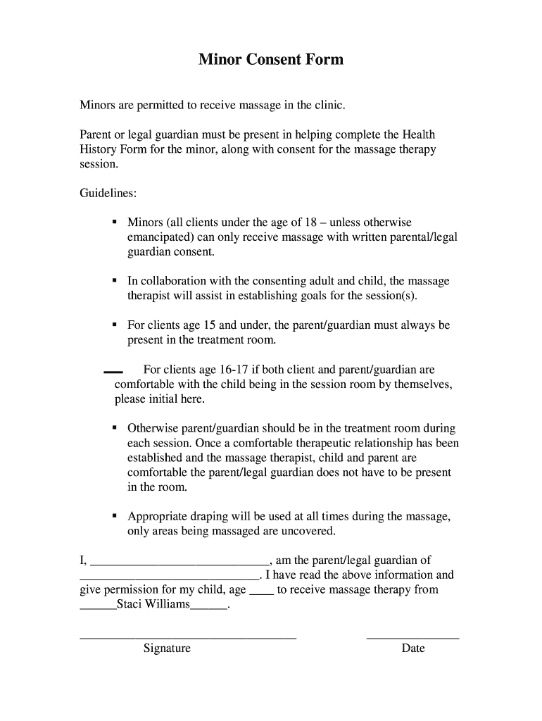 Permission To Treat Minor Form Fill Out And Sign Printable PDF 