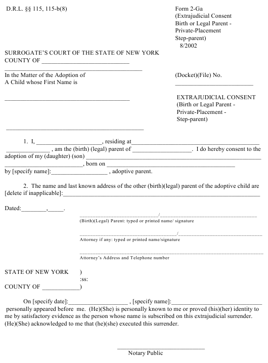 Printable Adoption Papers New York The Y Guide