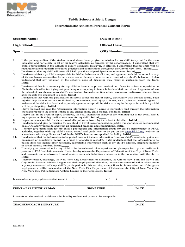 Psal Consent Form Fill Out And Sign Printable PDF Template SignNow