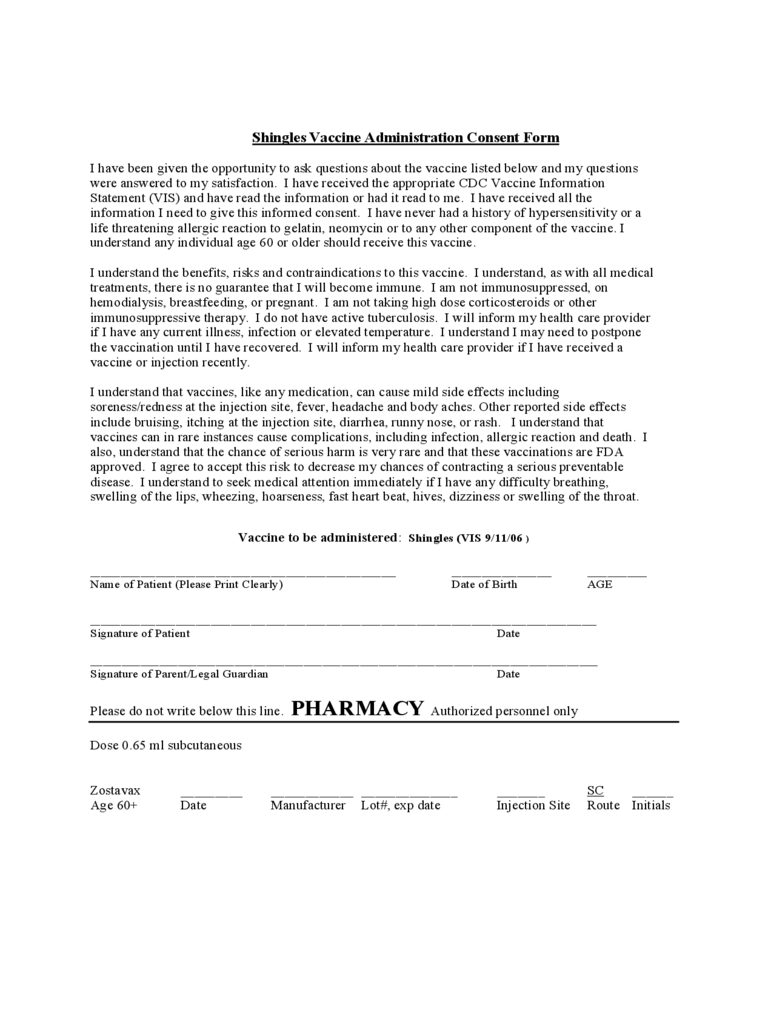 Vaccine Consent Form 2 Free Templates In PDF Word Excel Download