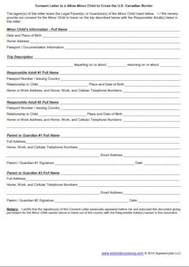 10 Travel Consent Form Templates PDF DOCX