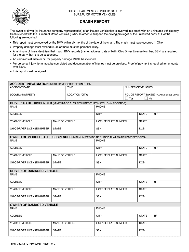 2019 Form OH BMV 3303 Fill Online Printable Fillable Blank PdfFiller