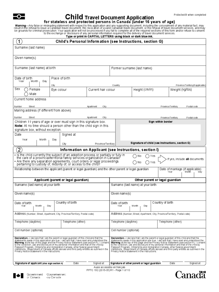 2021 Child Travel Consent Form Fillable Printable PDF Forms Handypdf