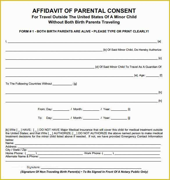 35 Free Child Travel Consent Form Template Heritagechristiancollege