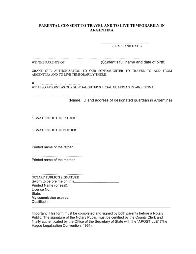 50 Printable Parental Consent Form Templates TemplateLab