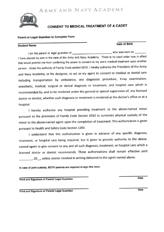 Army Cadet Force Parent Consent Form 2024 Printable Consent Form 2024