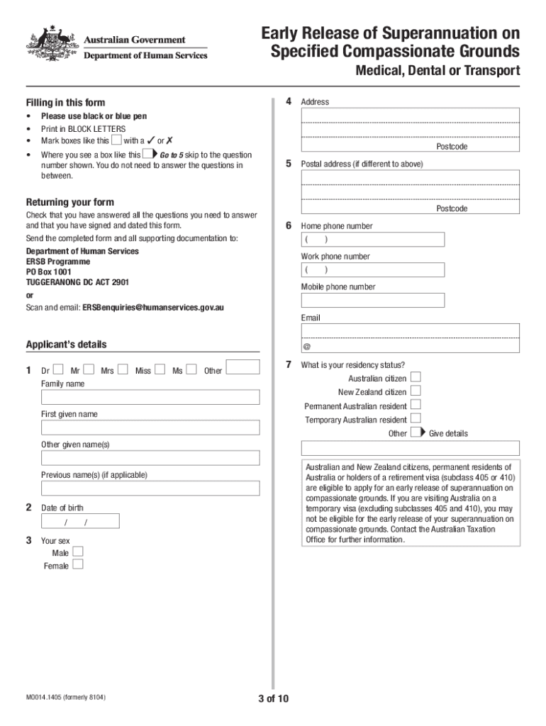 Ato Compassionate Release Of Super Forms Fill Out Sign Online DocHub