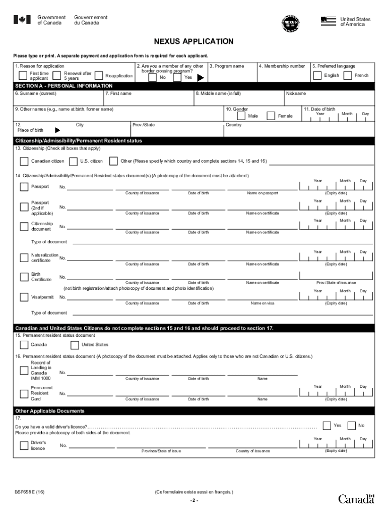 Blank Form For A Nexus Fill Out Sign Online DocHub