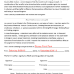 Bsa Climbing Consent Form Parental Informed Consent And Hold Harmless