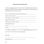 Canada ADRA Minor Child Travel Consent Form Fill And Sign Printable