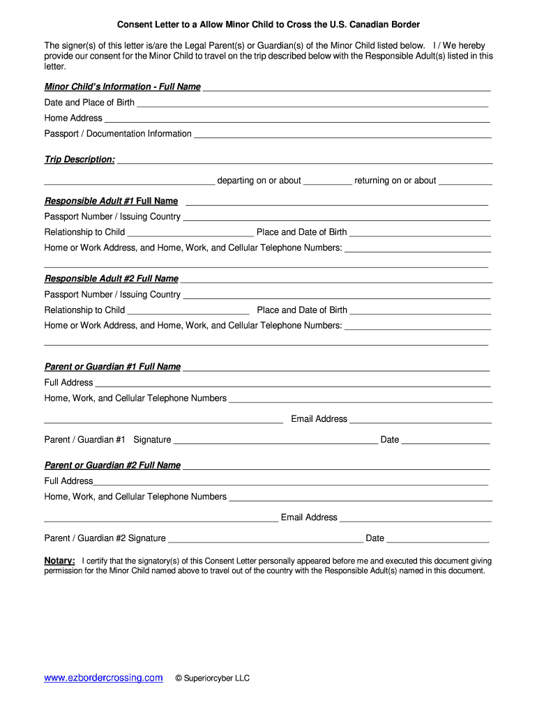Cbp Parental Consent Letter Sample Fill Out Sign Online DocHub