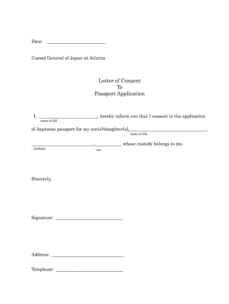 Consent Letter For Passport Fill Out Sign Online DocHub