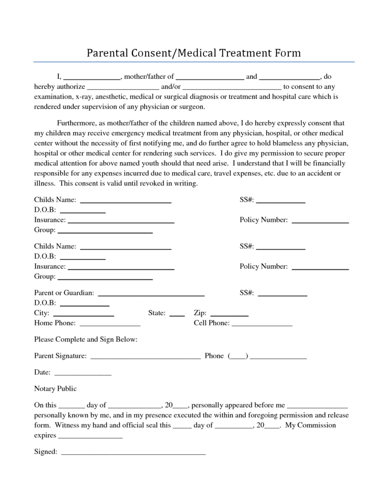 Customs Parental Consent Form 2024 Printable Consent Form 2024