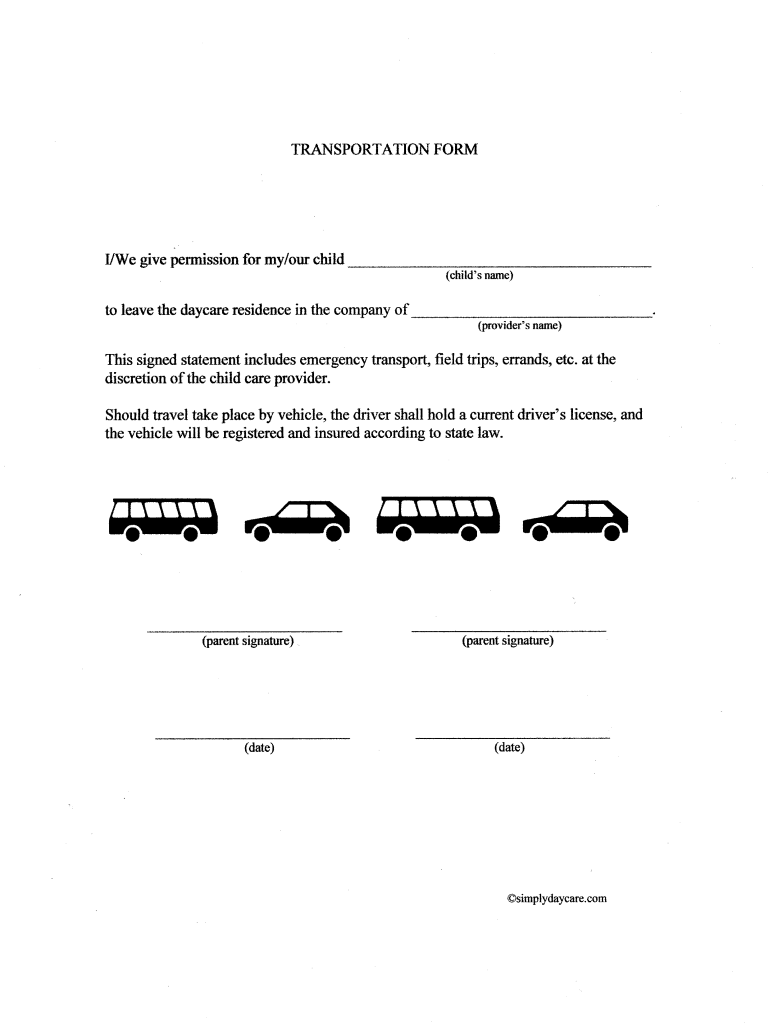 Daycare Transportation Permission Form Transport Informations Lane