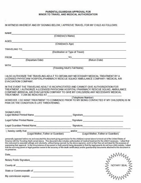 Disney Cruise Parental Consent Form Consent Form